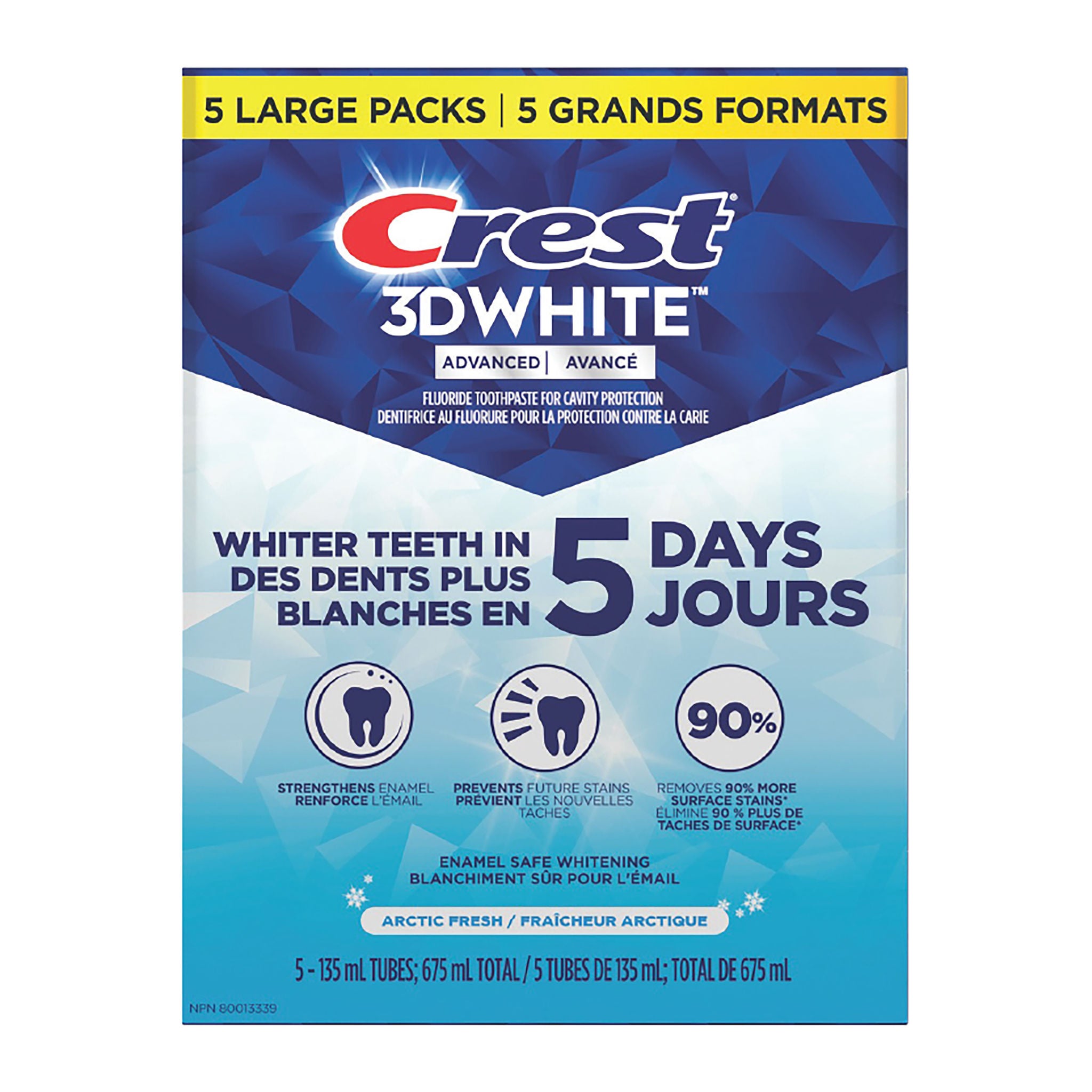 Dentifrice blanchissant avancé Fraîcheur arctique 3D White de Crest