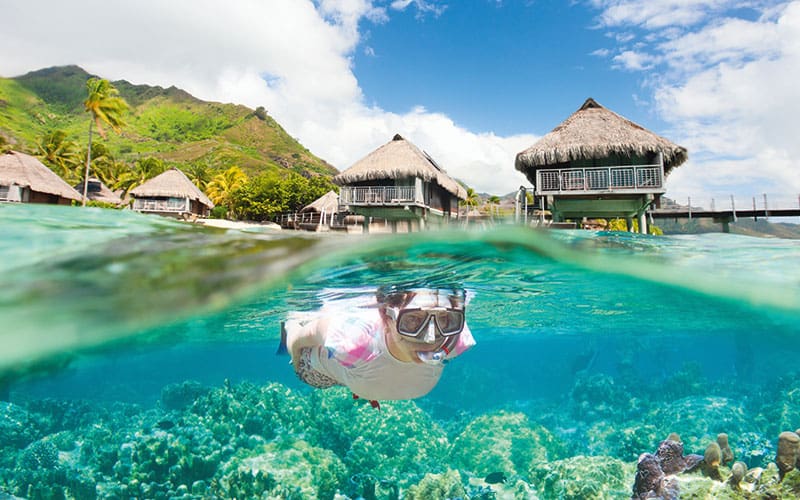 Snorkeling in Bora Bora, Tahiti