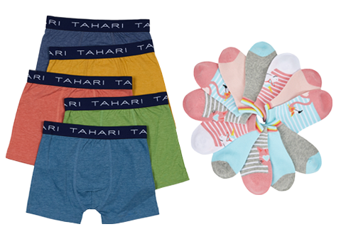 kids' socks, underwear, and accessories