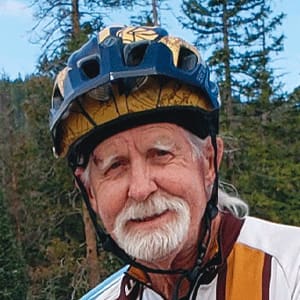 a man on a bike