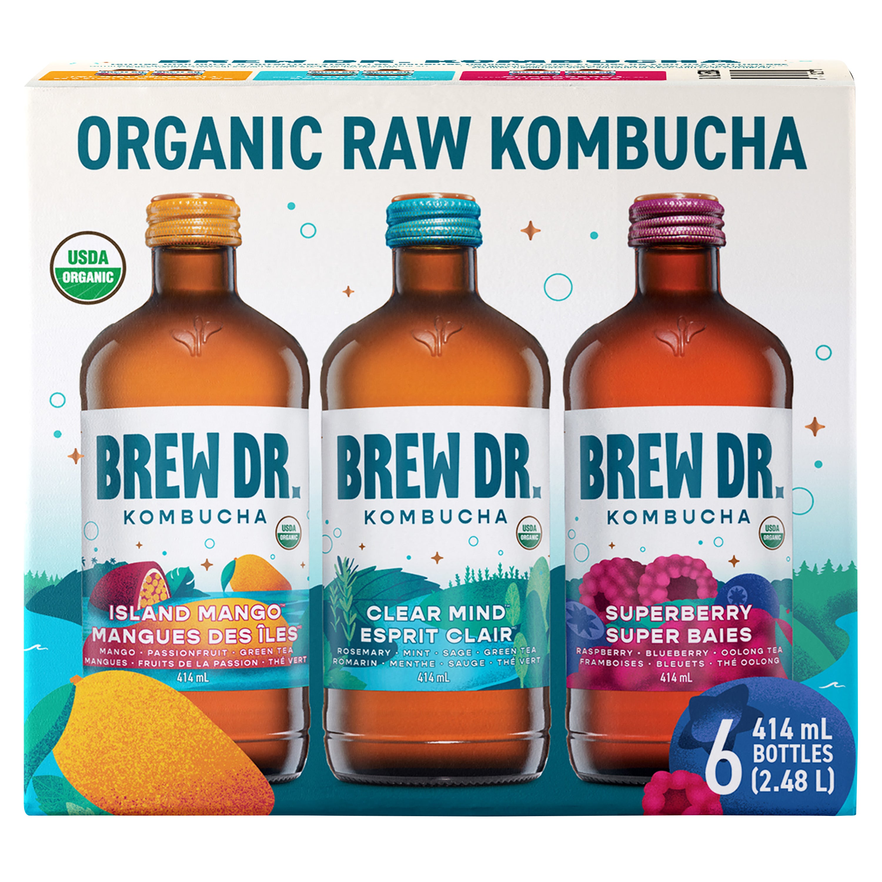 Assortiment de kombucha biologique Brew Dr.