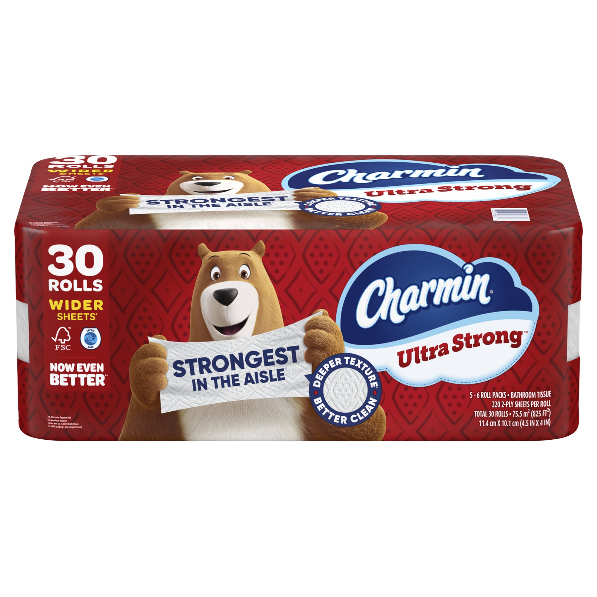 **Charmin** Ultra Strong Bath Tissue, 2-Ply, 4.5" x 4", 220 Sheets, 30 ct