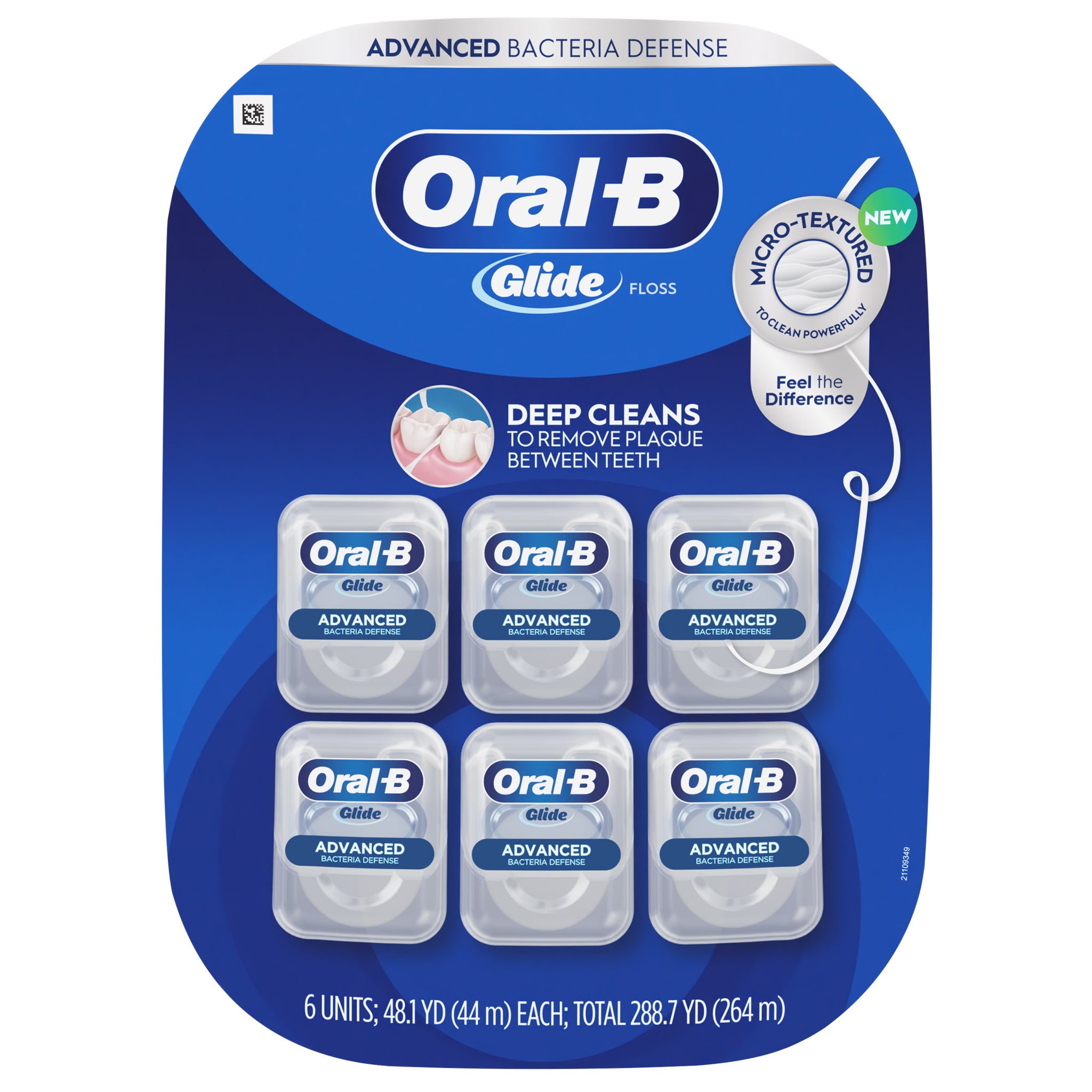 **Oral-B** Glide Floss, Advanced Bacteria Defense, 6 ct