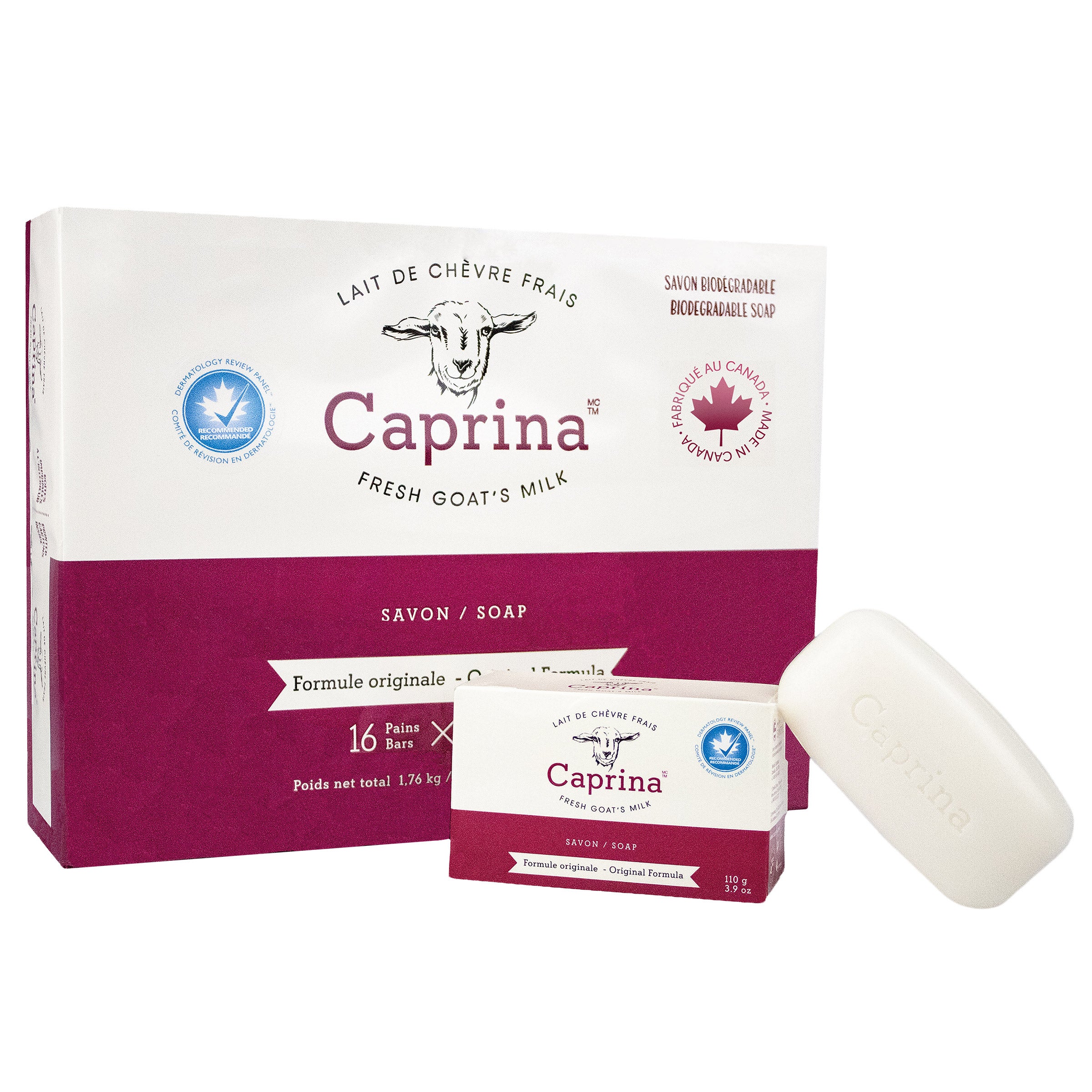 Savon fait avec du lait de chèvre frais Caprina