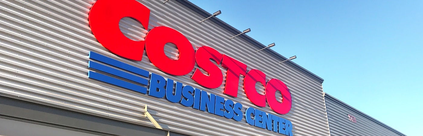 A Costco Business Center sign.