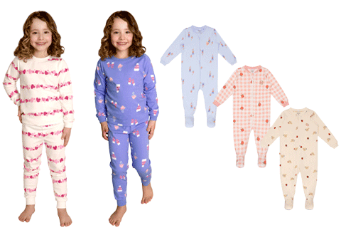 kids' pajamas and sleepwear
