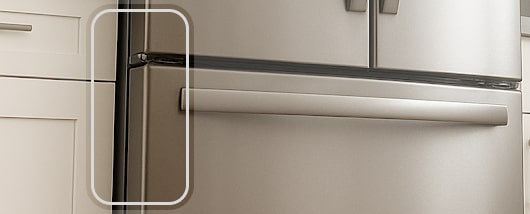 stainless steel counter depth refrigerators sitting flush with countertop