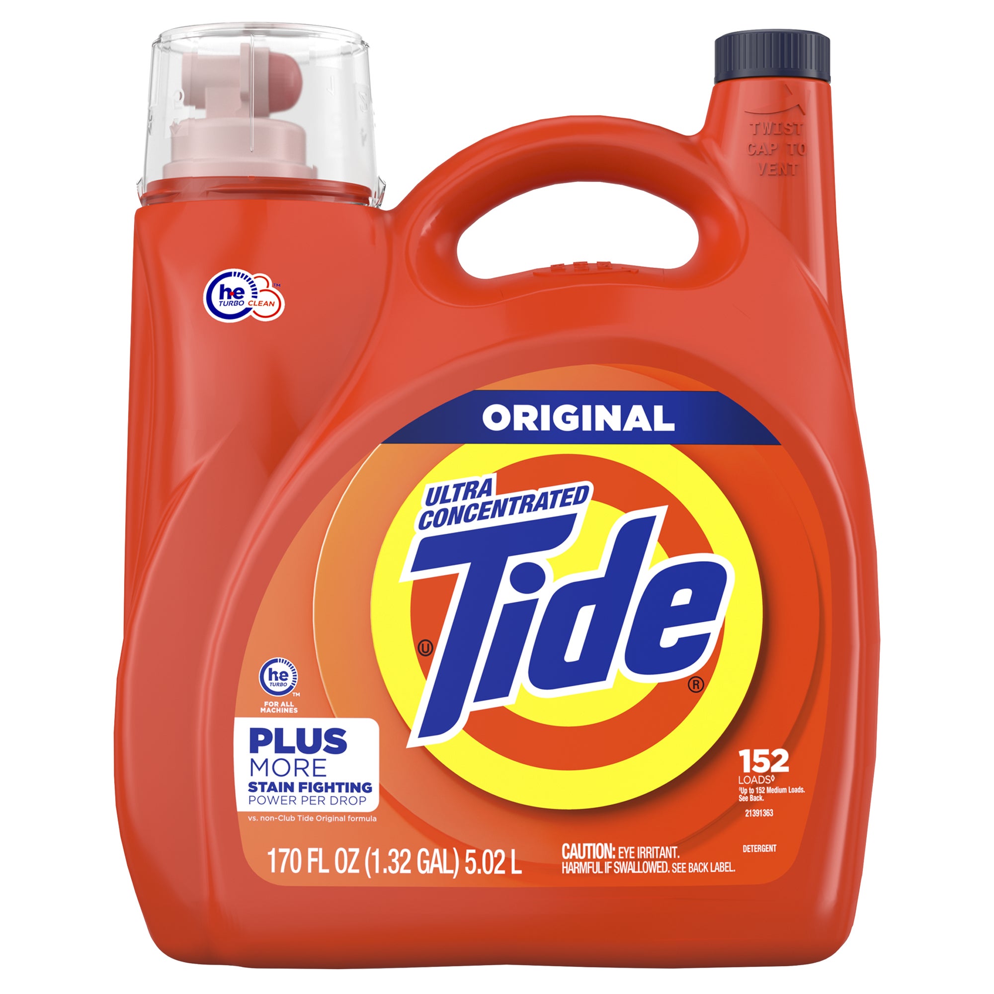 **Tide** Liquid Laundry Detergent, Ultra Concentrated, Original Scent, 152 Loads, 170 fl oz