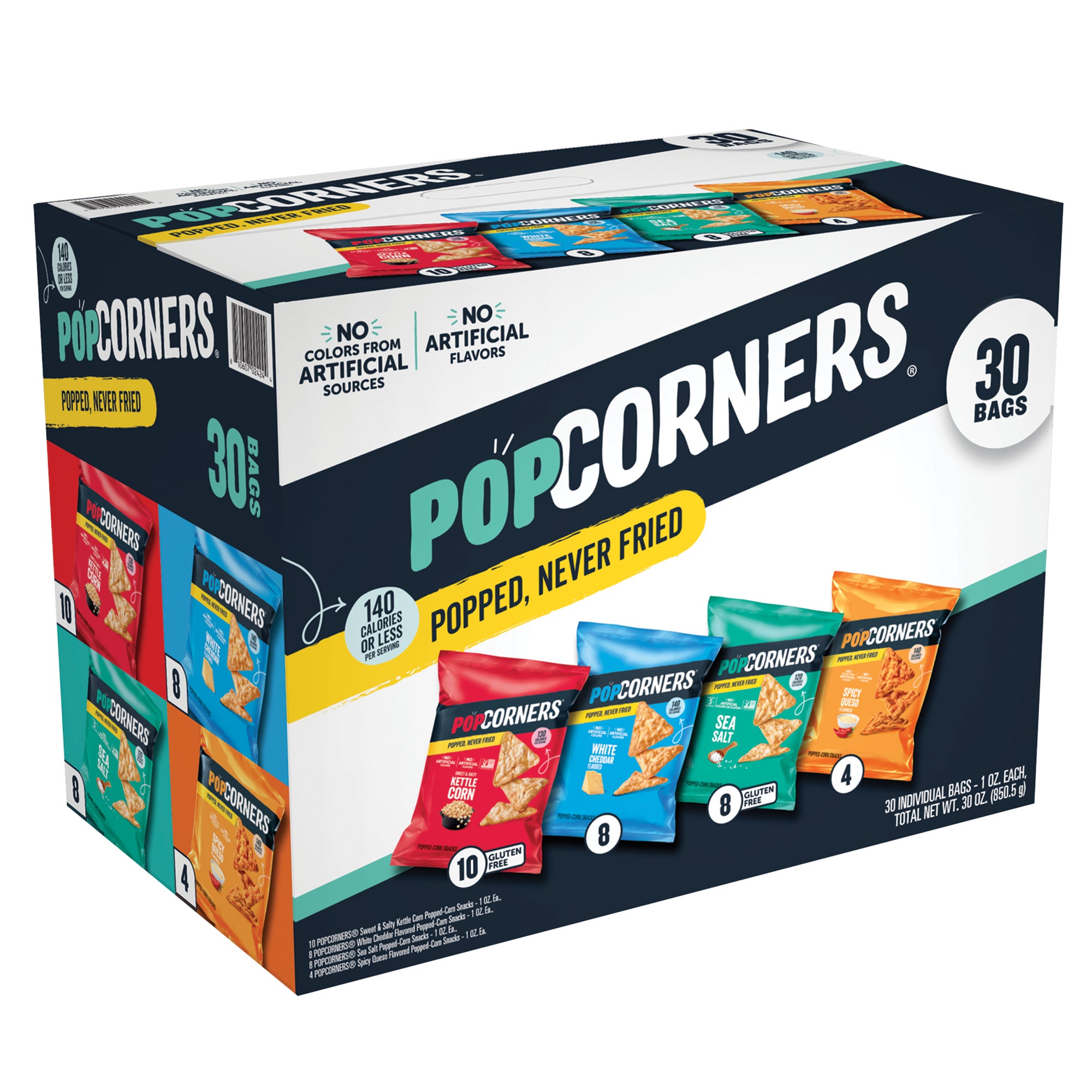 **PopCorners** Popped-Corn Snack, Variety Pack, 1 oz, 30 ct