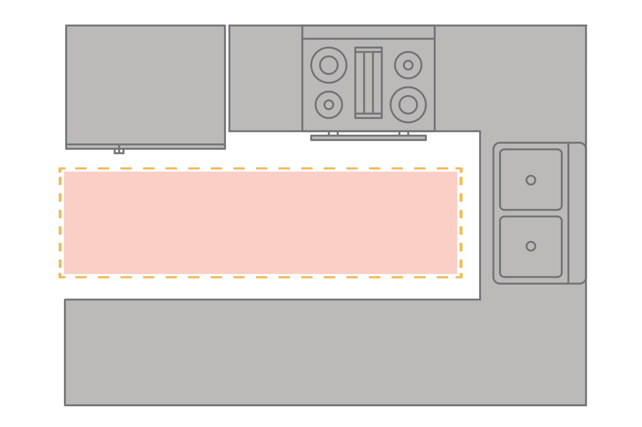 Runners are long, commonly rectangular rugs used to fit tight narrow spaces such as hallways or small kitchens.