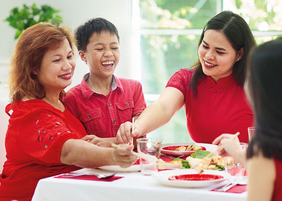 family eating