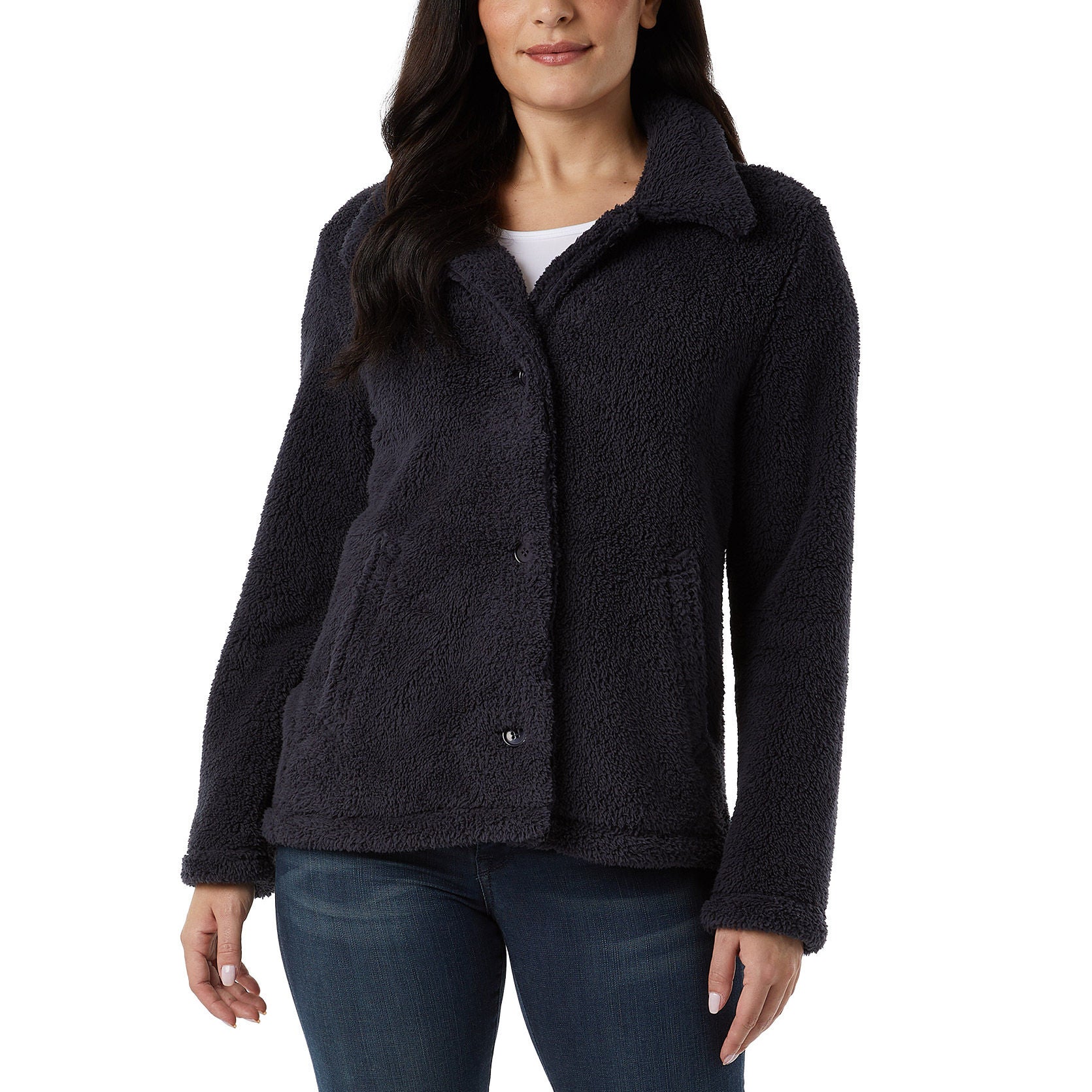 32 Degrees Women's Cozy Fleece Button Front Jacket 