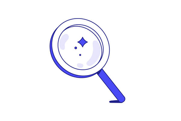 An illustration of a magnifying glass