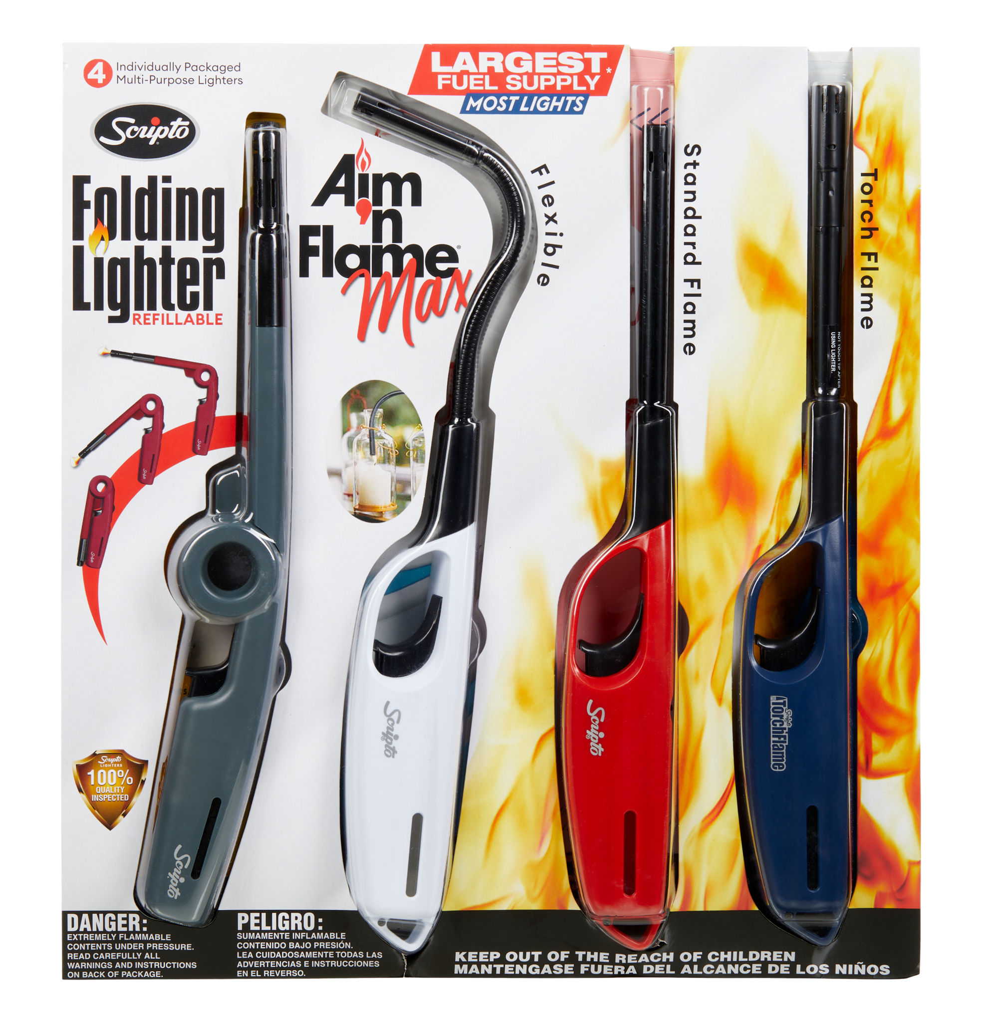 **Scripto** Utility Lighters, Multi-Purpose, 4 ct