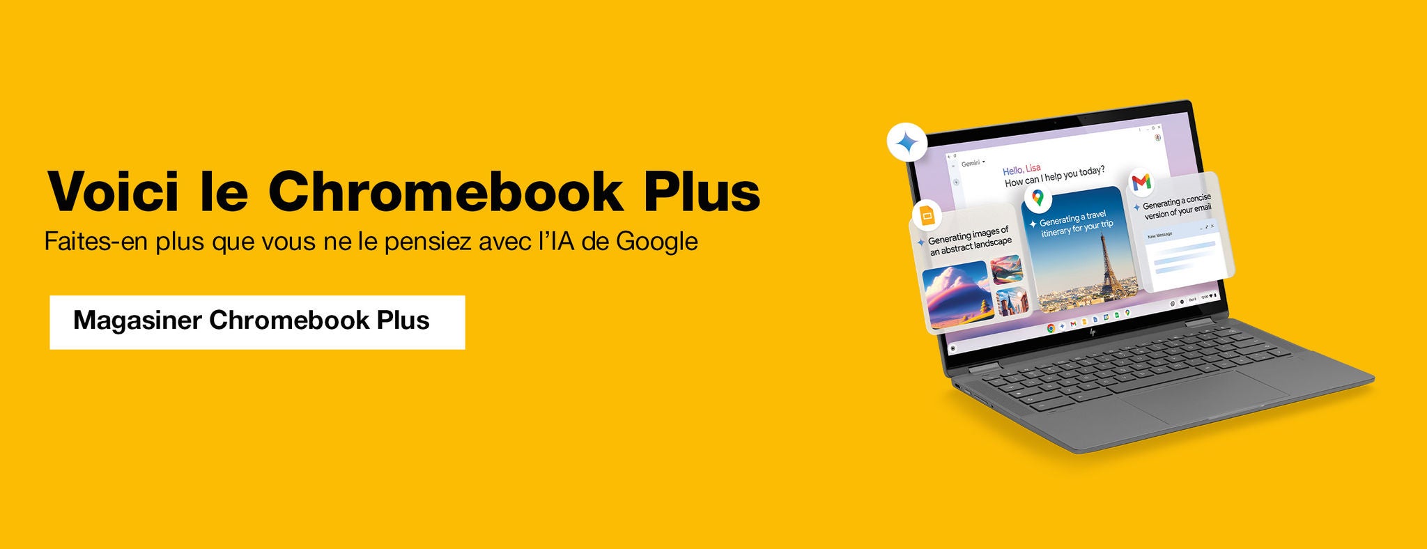 Meet Chromebook Plus. Do more than you thought you could with Google AI