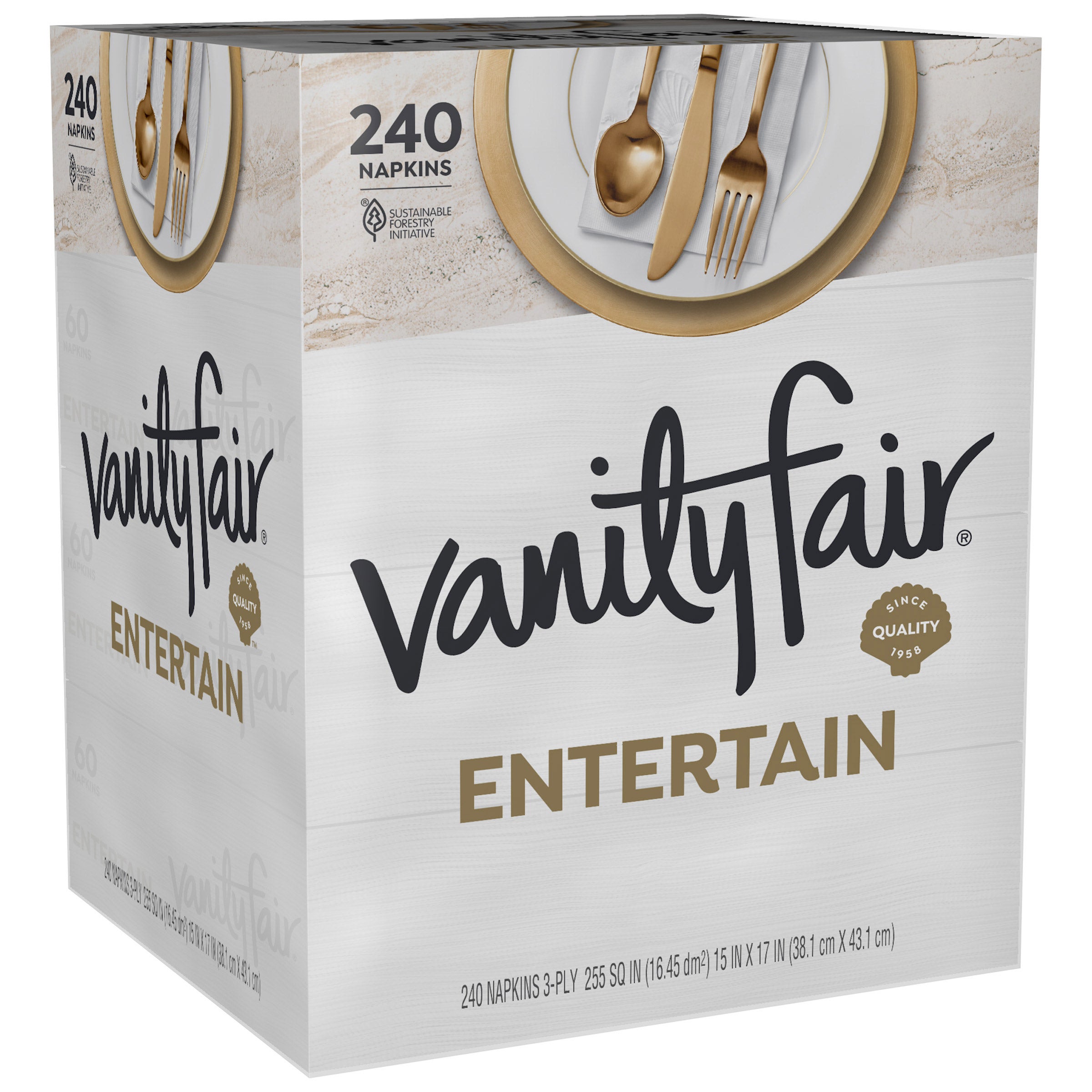 Vanity Fair Entertain 3-Ply Napkins