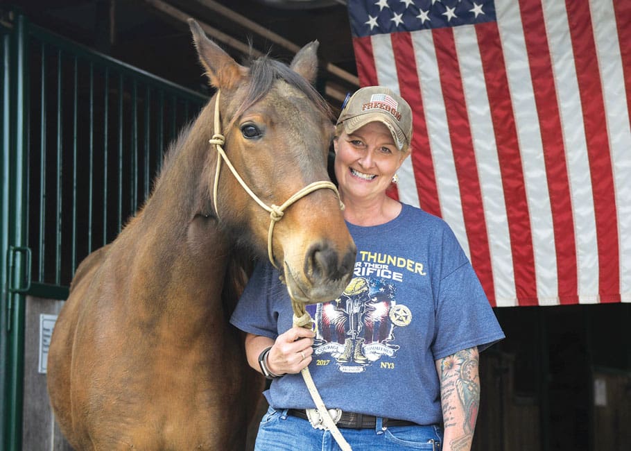 Lois Dawn Fritz with Cecelia the horse.