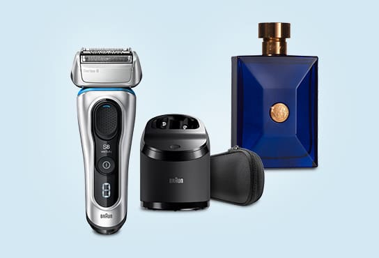 A razor, and other health and beauty supplies for Father's Day.