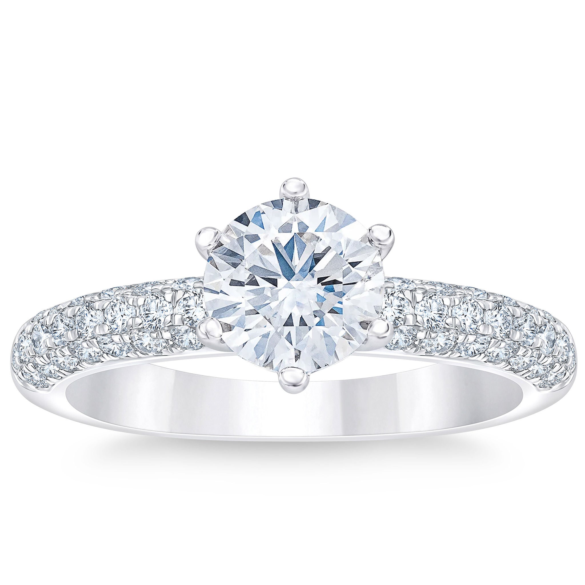 Round Brilliant 1.50 ctw VS2 Clarity, I Color Diamond Platinum Ring