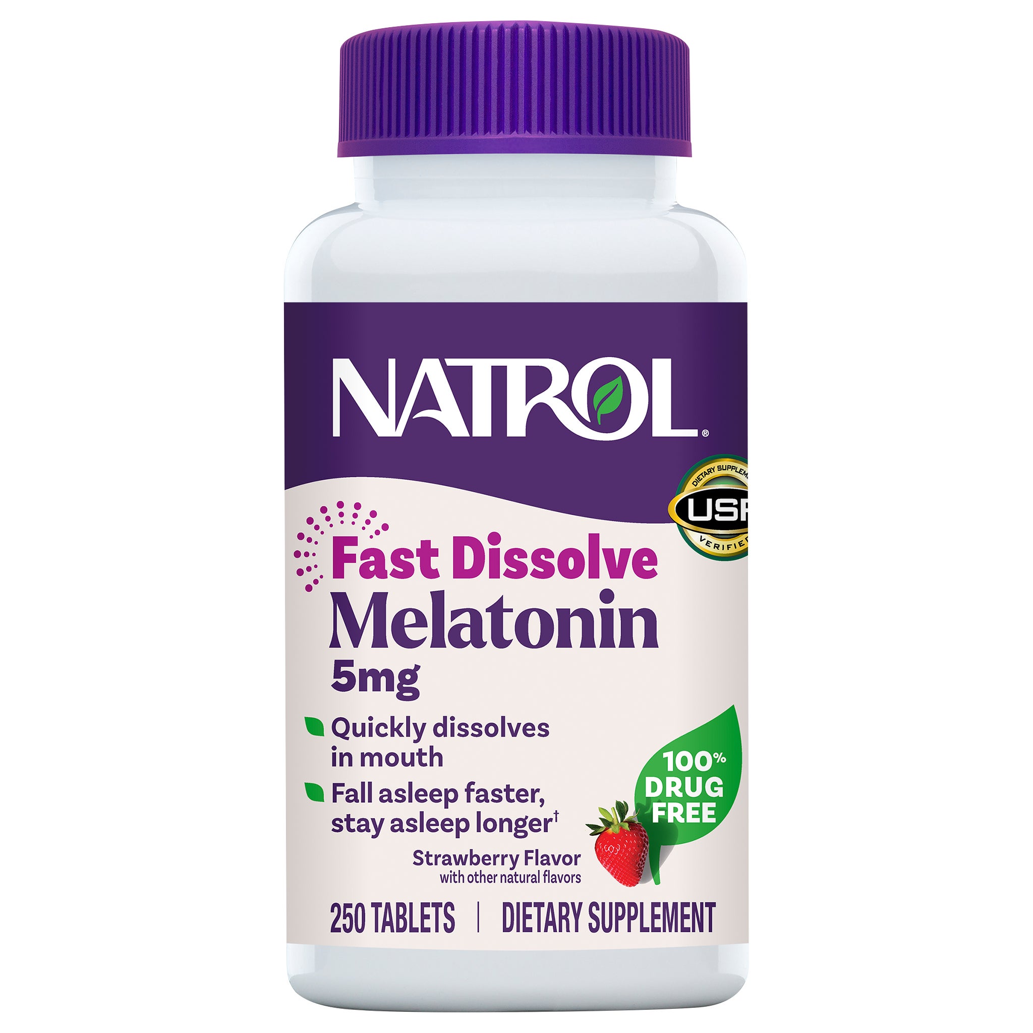 **Natrol** Melatonin, 5 mg, Strawberry, 250 ct