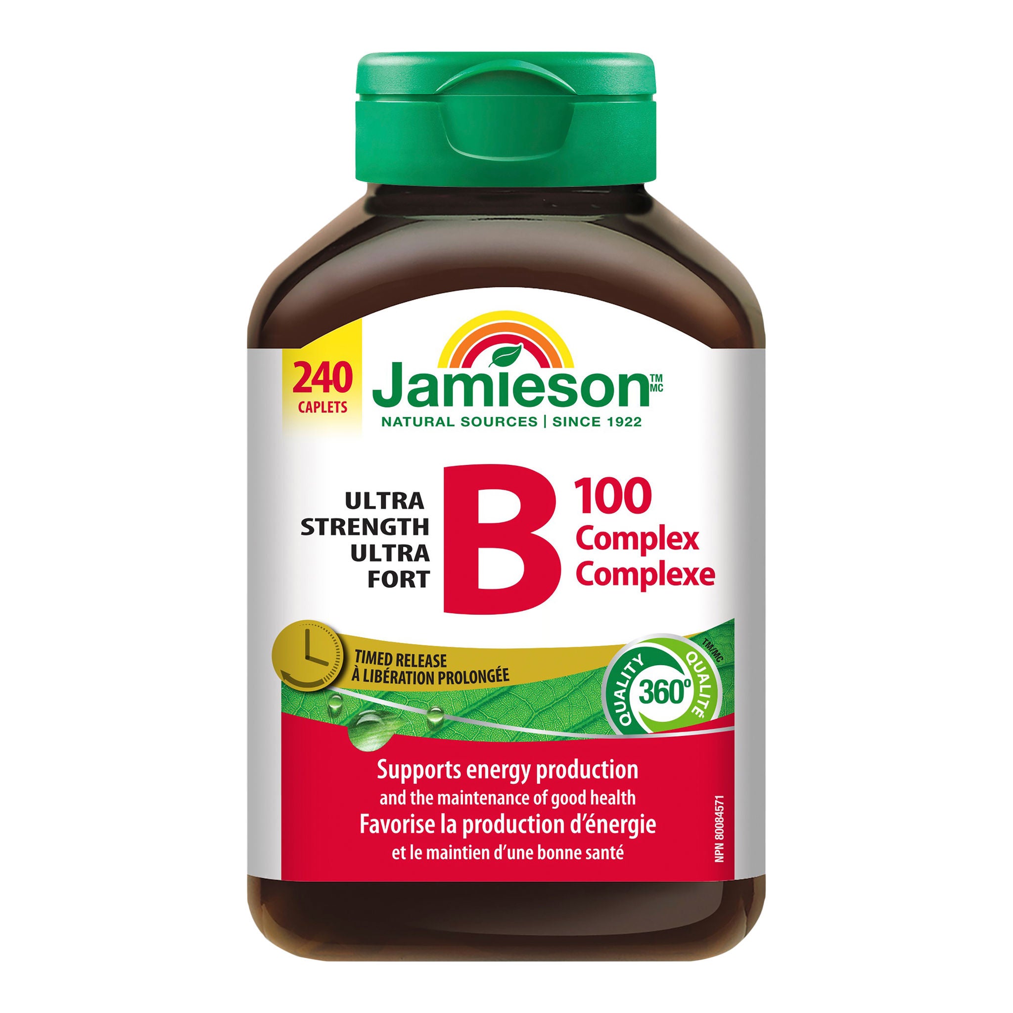 Complexe de vitamine B100 ultra fort à libération prolongée Jamieson