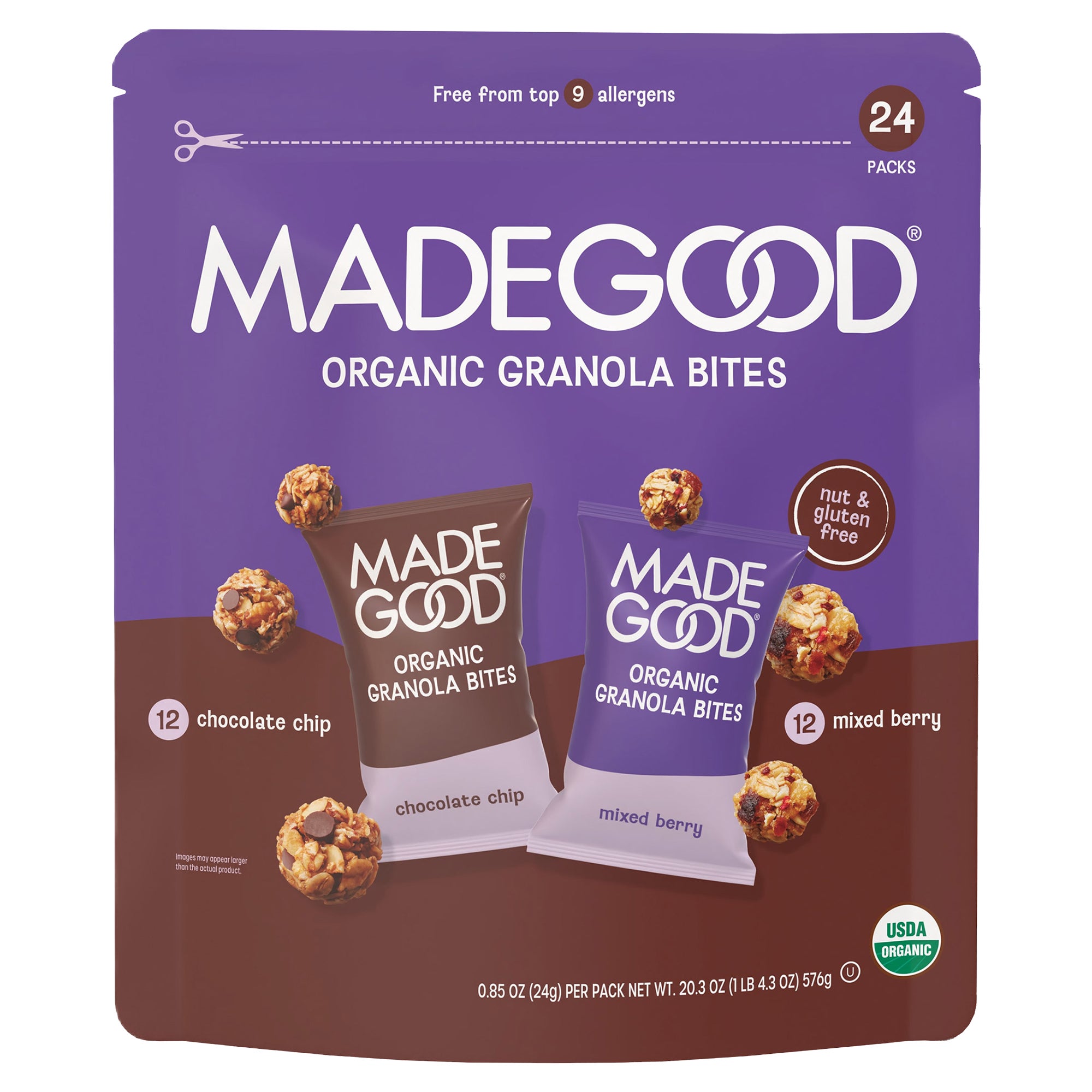 **MadeGood** Granola Bites, Variety Pack, 0.85 oz, 24 ct
