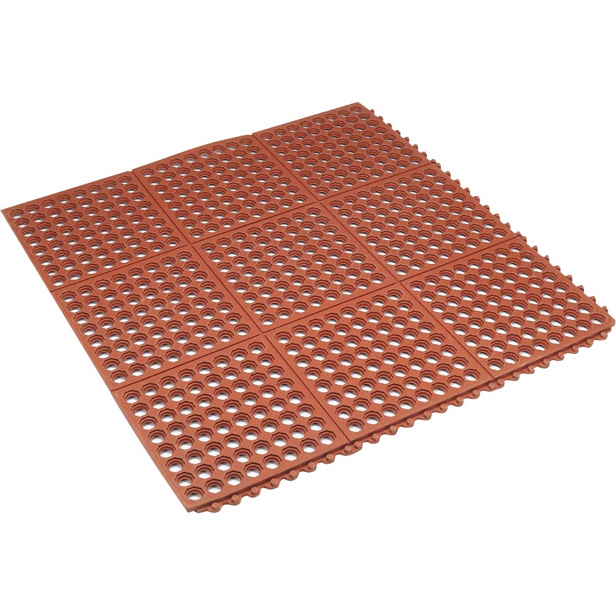 **Apache Mills** Drainage Mat, Anti-Fatigue, 3' x 3', Red