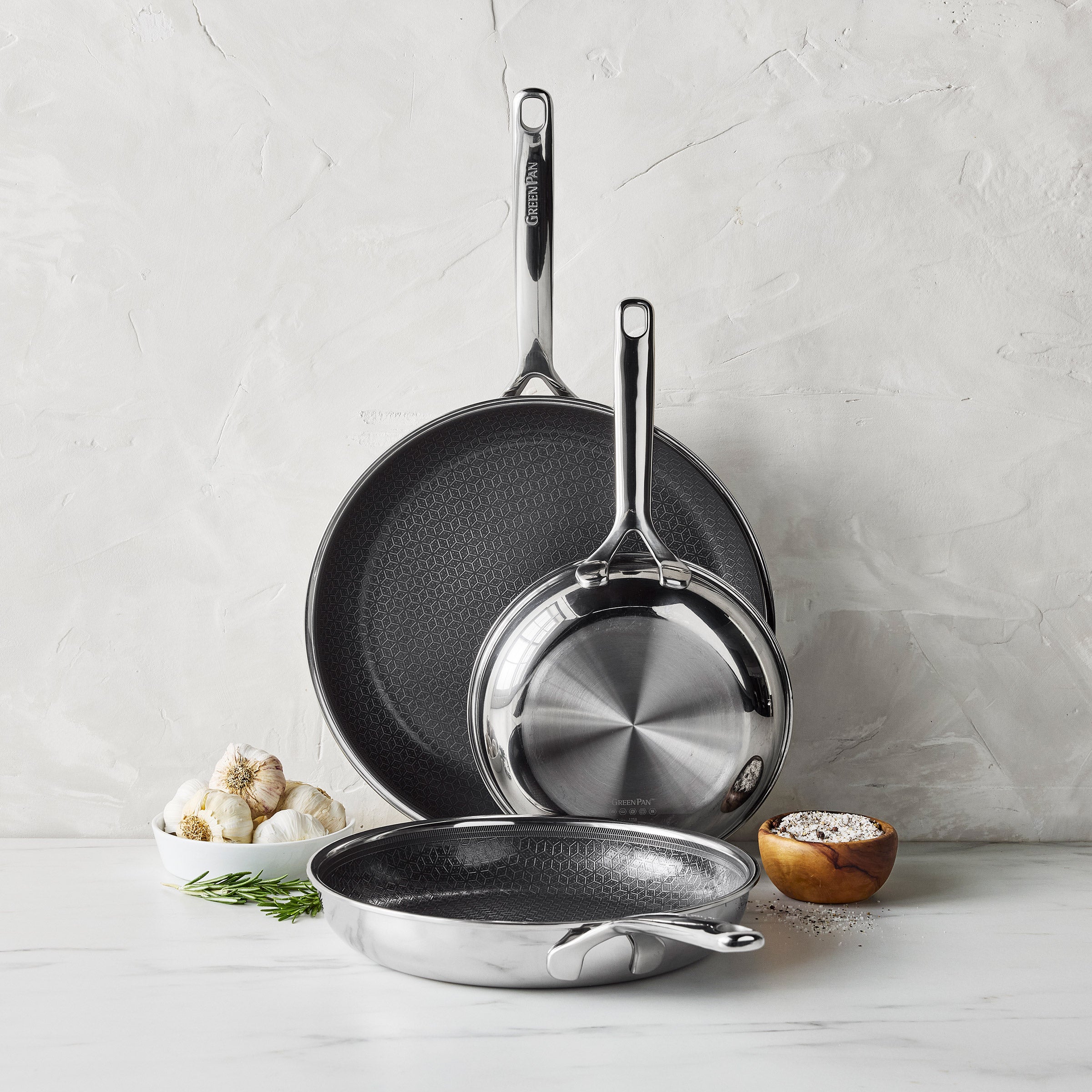 Green Pan Spectra hybrid 3-ply skillets