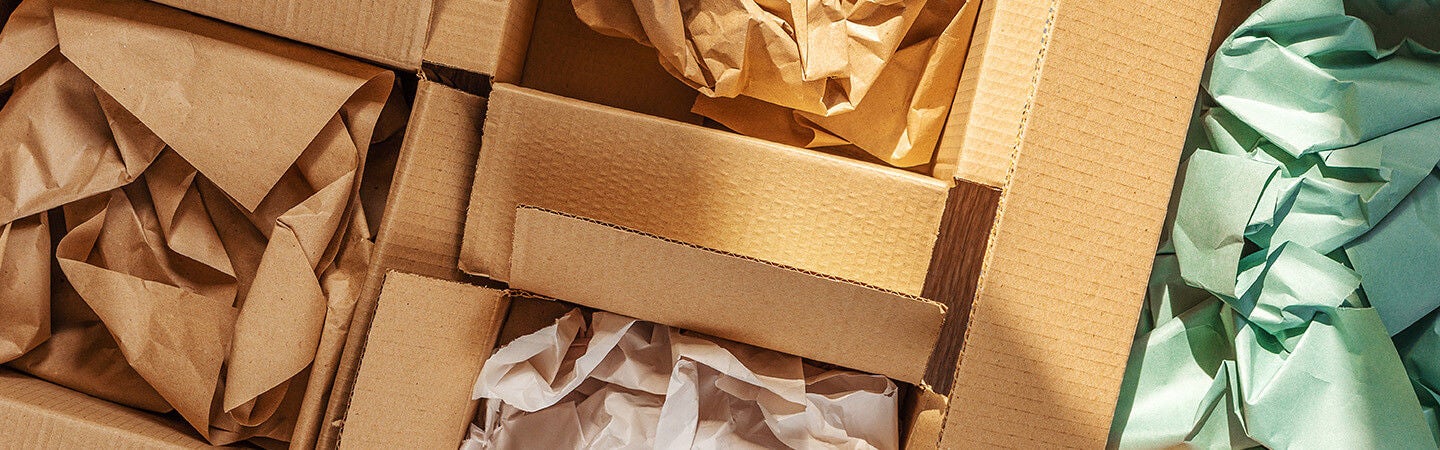 Recycle-ready cardboard boxes and paper packaging