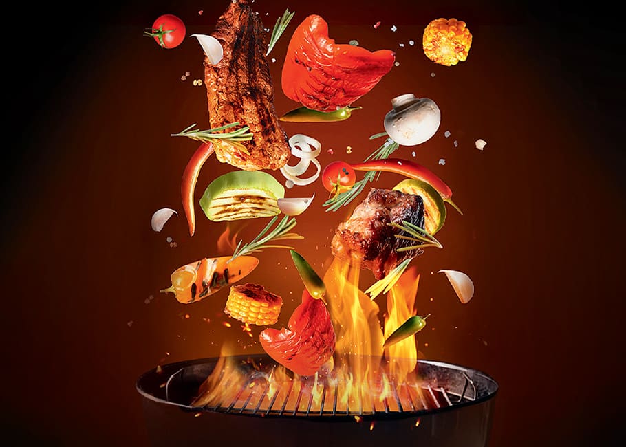vegetables on a grill
