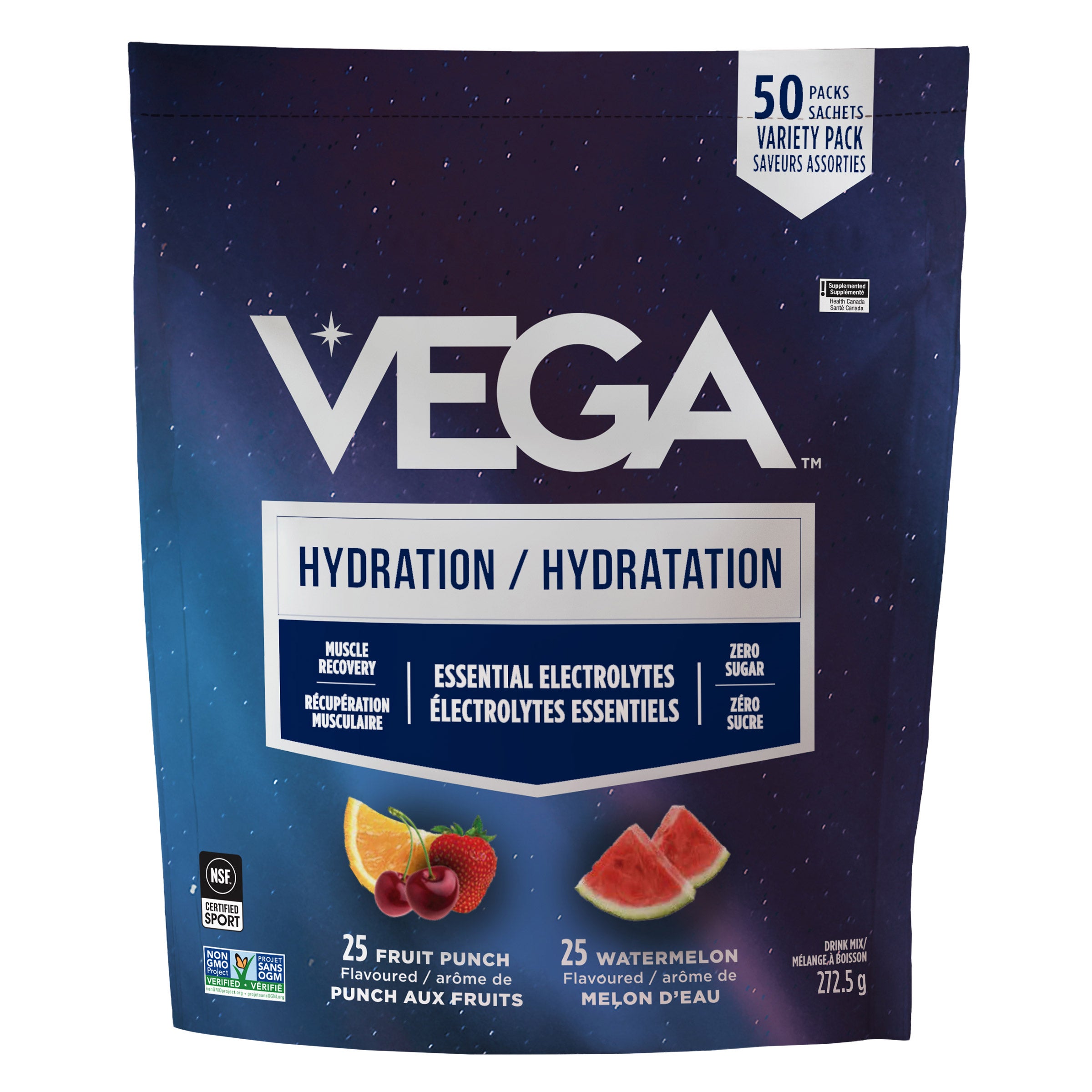 Électrolytes à saveur de punch aux fruits et au melon d’eau Vega