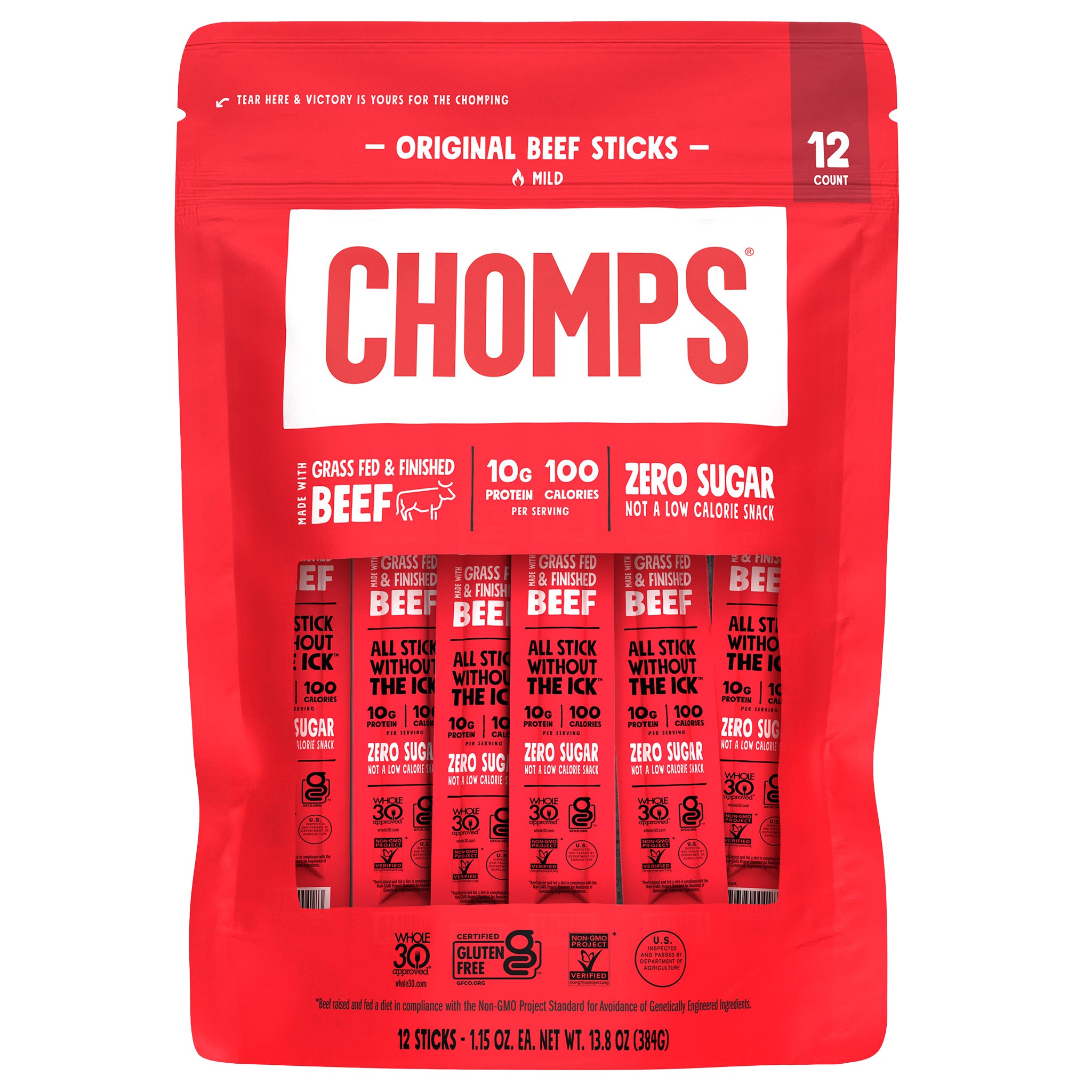 **Chomps** Original Beef Sticks, 1.15 oz, 12 ct