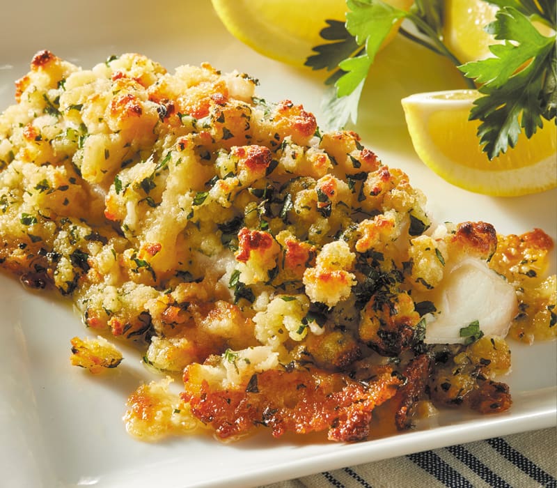 Baked Cod with Cheddar Herb Crust