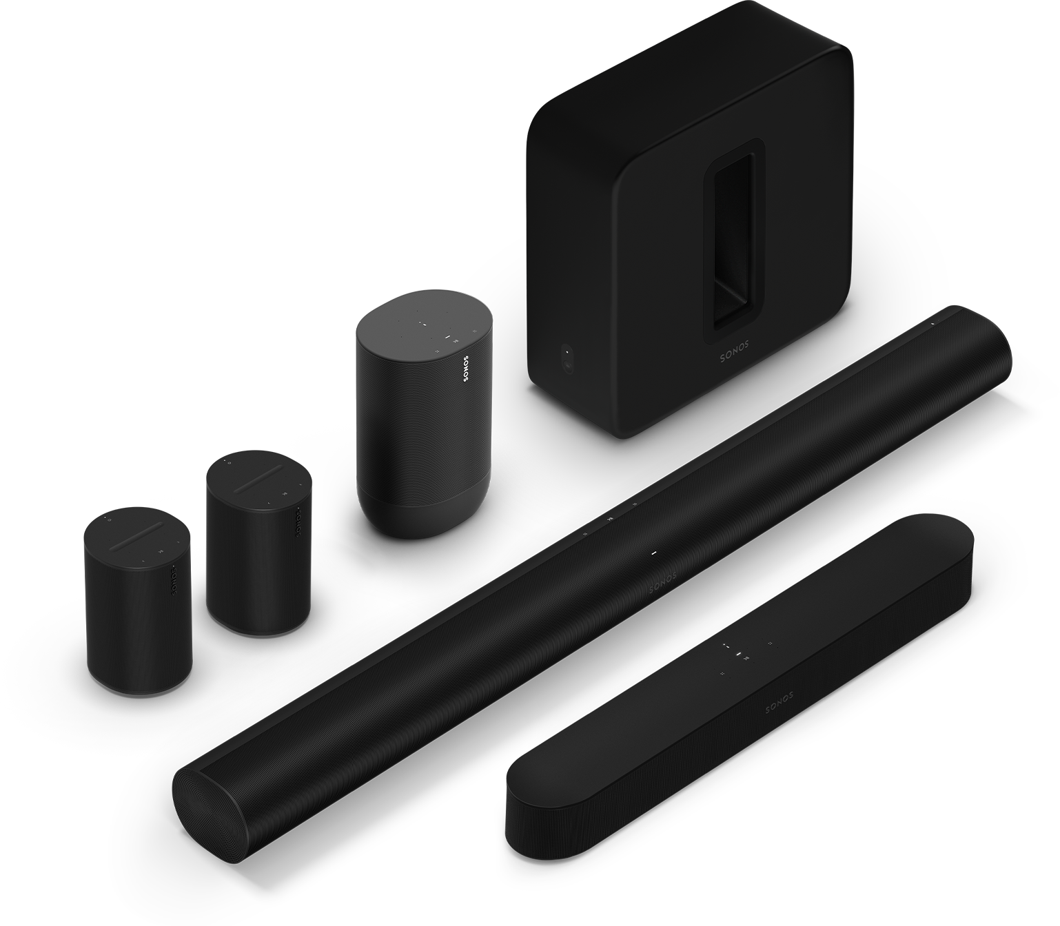 Sonos Sound Bar, Sub, Move and Era 100