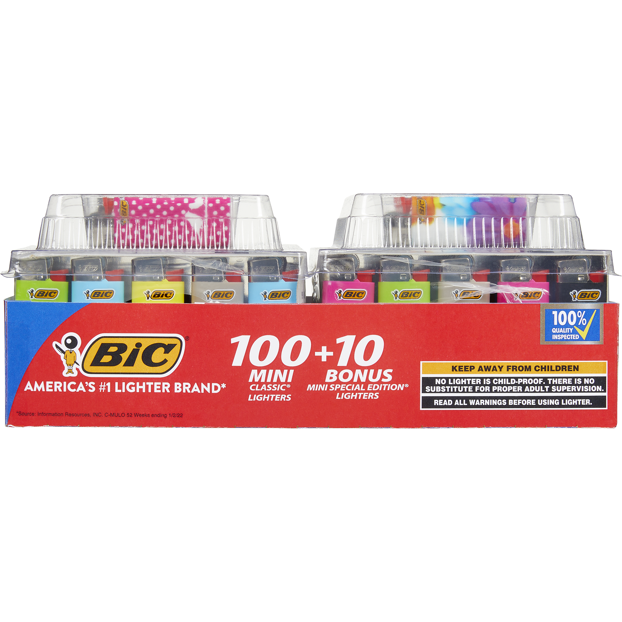 **BIC** Mini Classic Lighters, 100 ct + 10 Bonus, Mini Special Edition