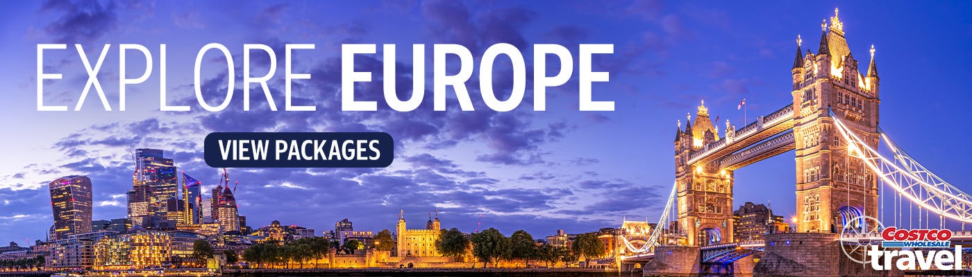 Explore Europe. Costco Wholesale Travel. View Packages