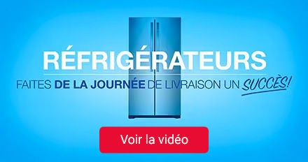 Réfrigérateurs. Faites de la journée de livraison un succès. Voir la vidéo.