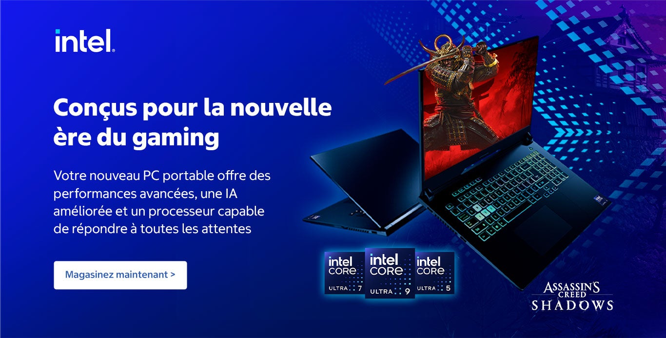 Conçus pour la nouvelle ère du gaming. Votre nouveau PC portable offre des performances avancées, une IA améliorée et un processeur capable de répondre à toutes les attentes. Magasinez maintenant