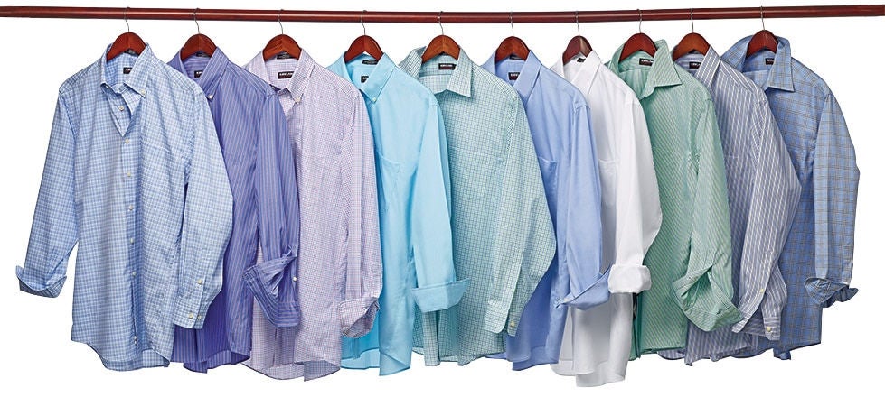 costco dress shirts Kirkland Signature Men's Traditional Fit Dress Shirt, Blue White Dobby