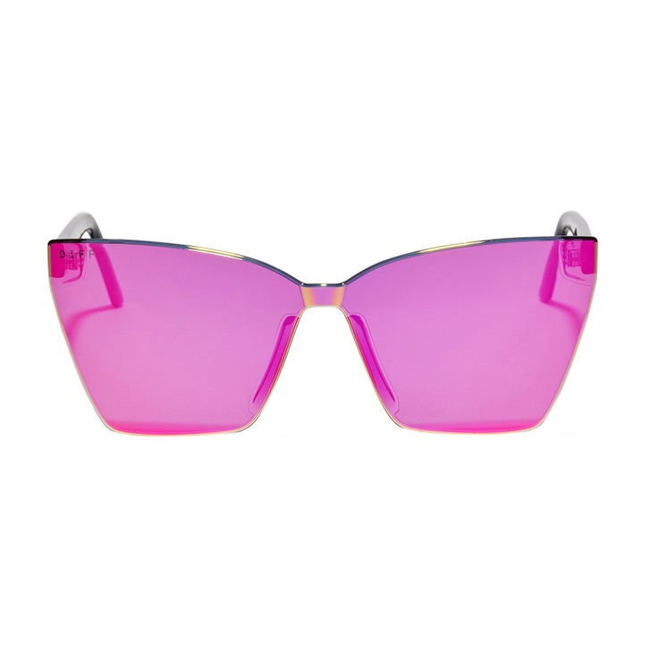 DIFF Goldie Black Pink Mirror Sunglasses | Costco