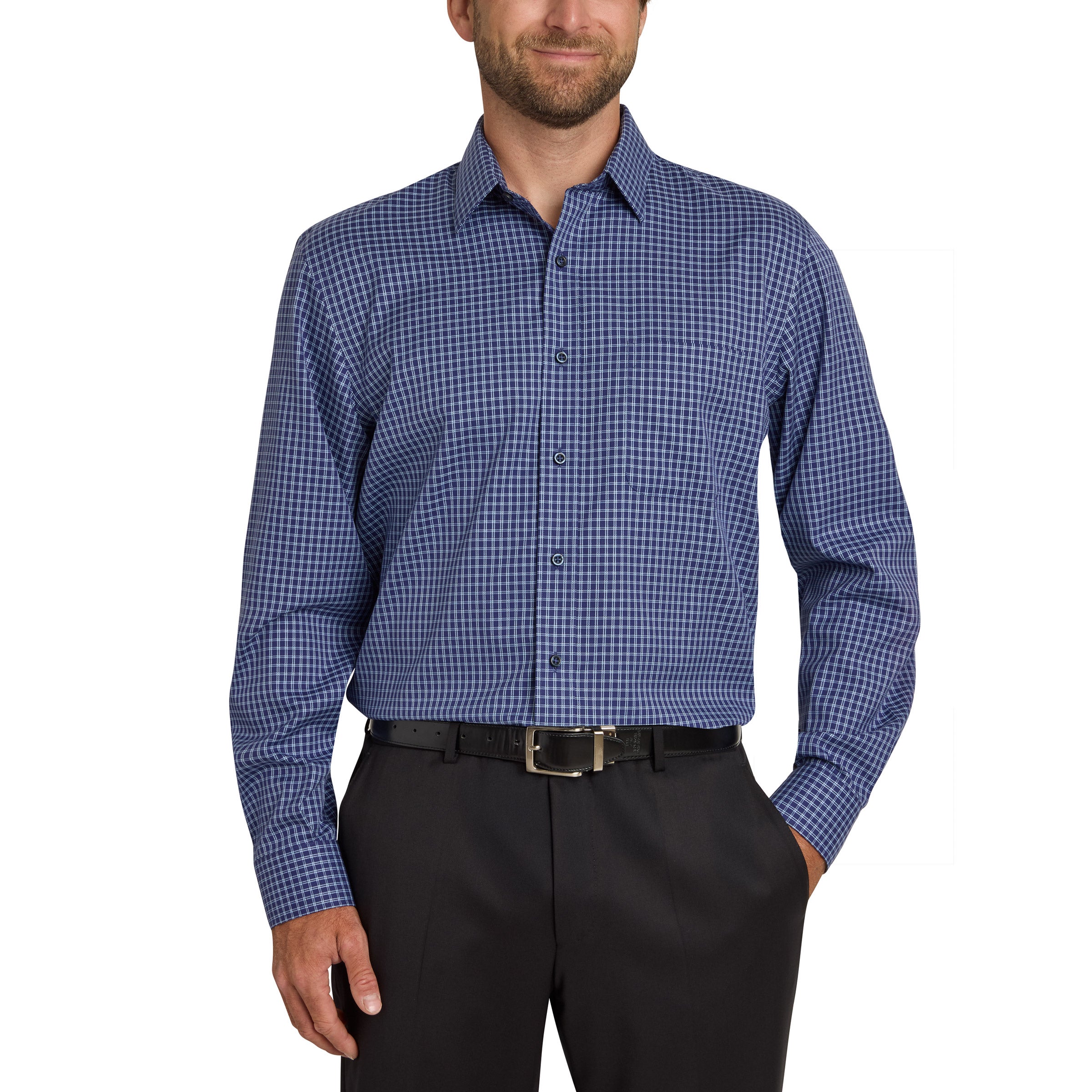 costco dress shirts Kirkland Signature Men's Traditional Fit Shirt, Navy Kirkland Signature Men's Tailored Fit