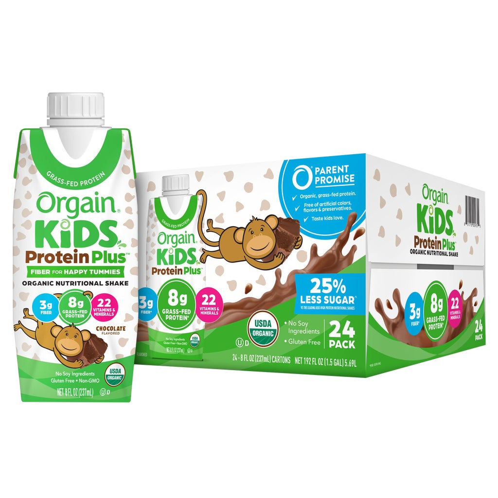 **Orgain Kids** Organic Nutritional Shake, 8g Protein, Chocolate, 8 fl oz, 24 ct