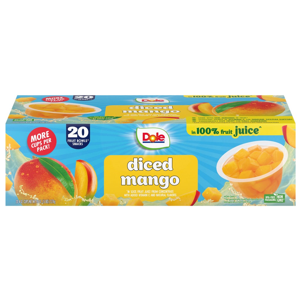 Dole Container Dole Mango Fruit Bowls, 4 oz, 20-count | Costco
