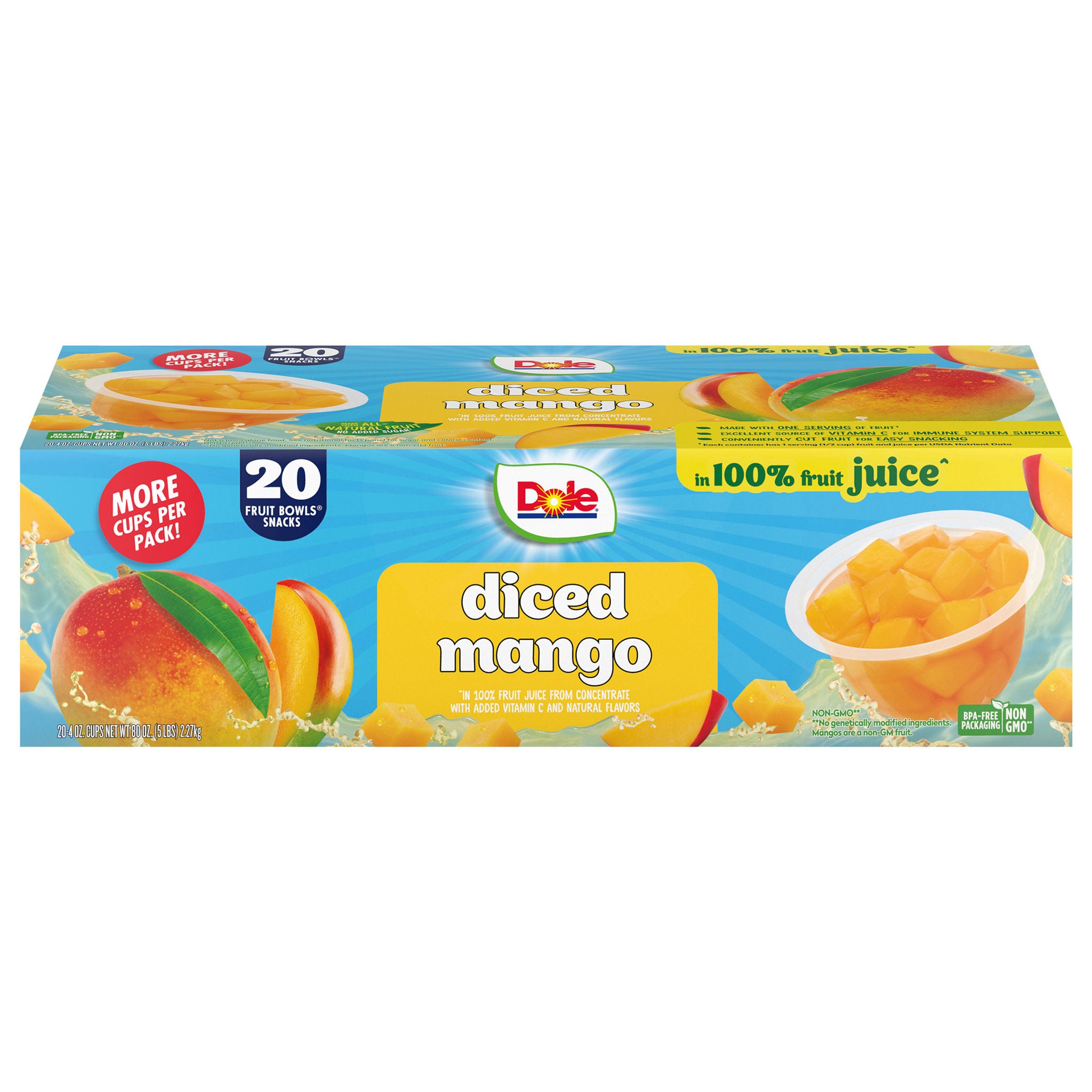 Dole Mango Fruit Bowls, 4 oz, 20-count | Costco