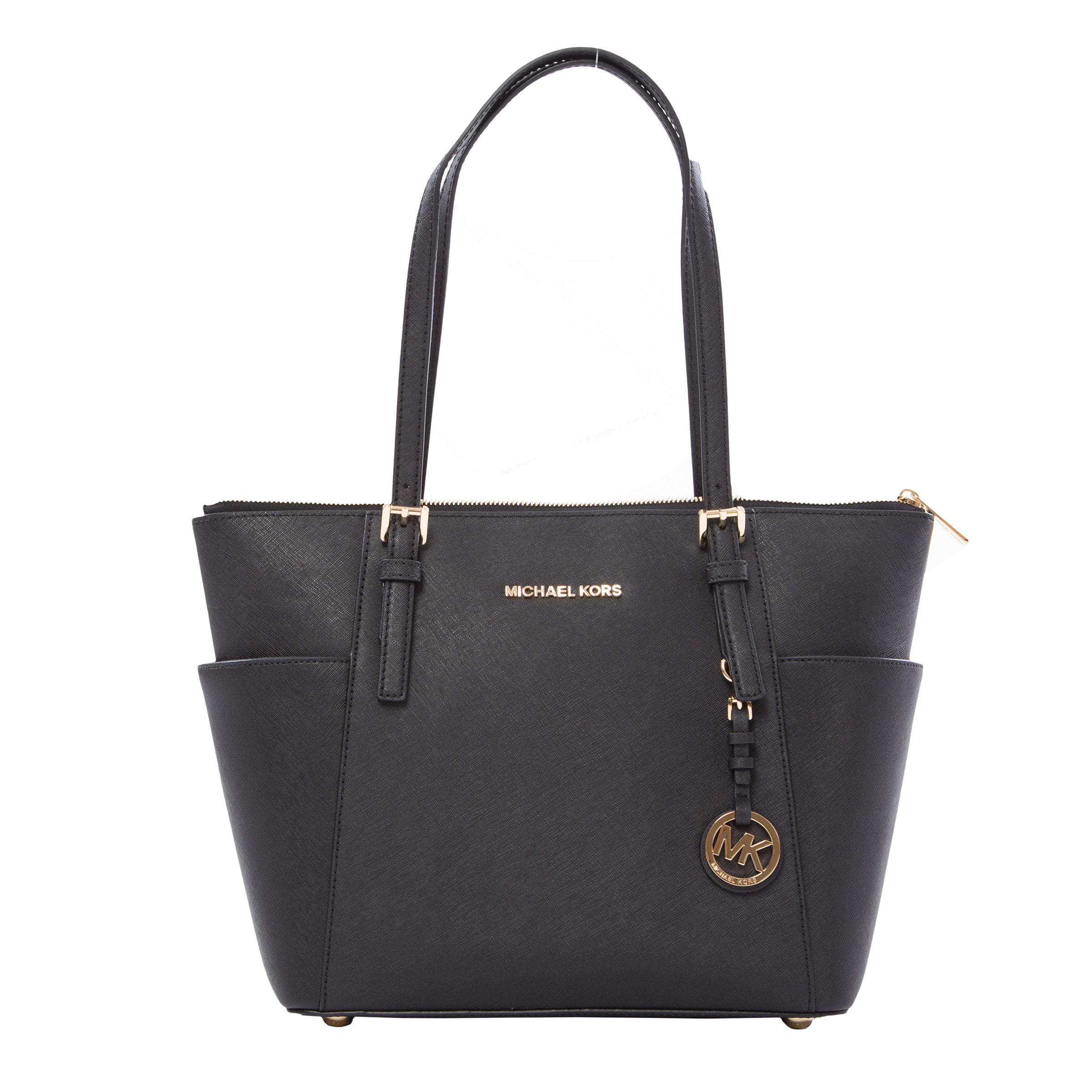 Michael Kors Jet Set Top Zip Saffiano Tote, Black | Costco