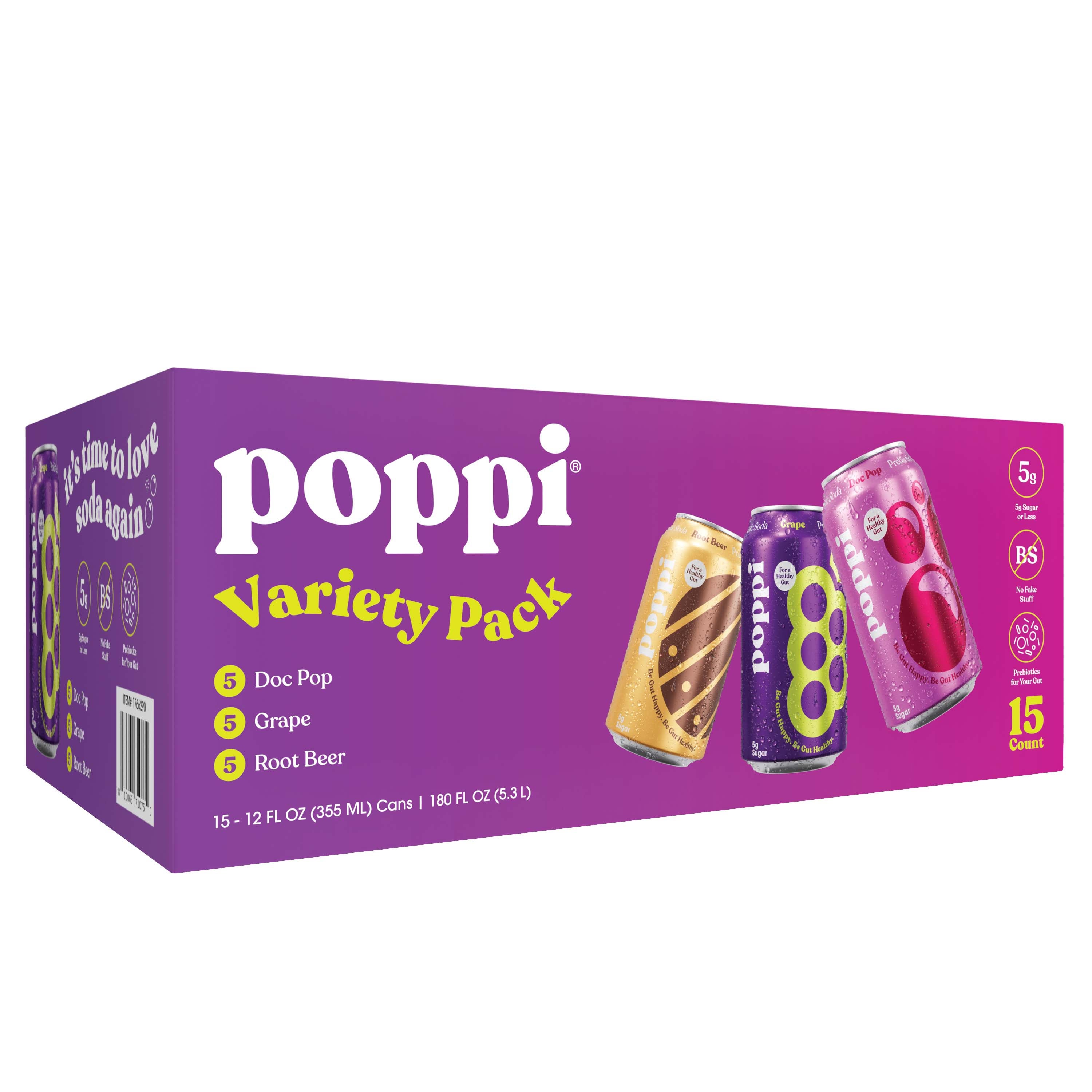Pepopa　エックスショット7種類セット、※ジャンク扱い　大量セット Poppi Prebiotic Soda, Variety Pack, 12 fl oz, 15-count | Costco