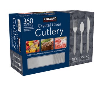 Kirkland Signature Crystal Clear Cutlery Assortment, Clear, 360 ct