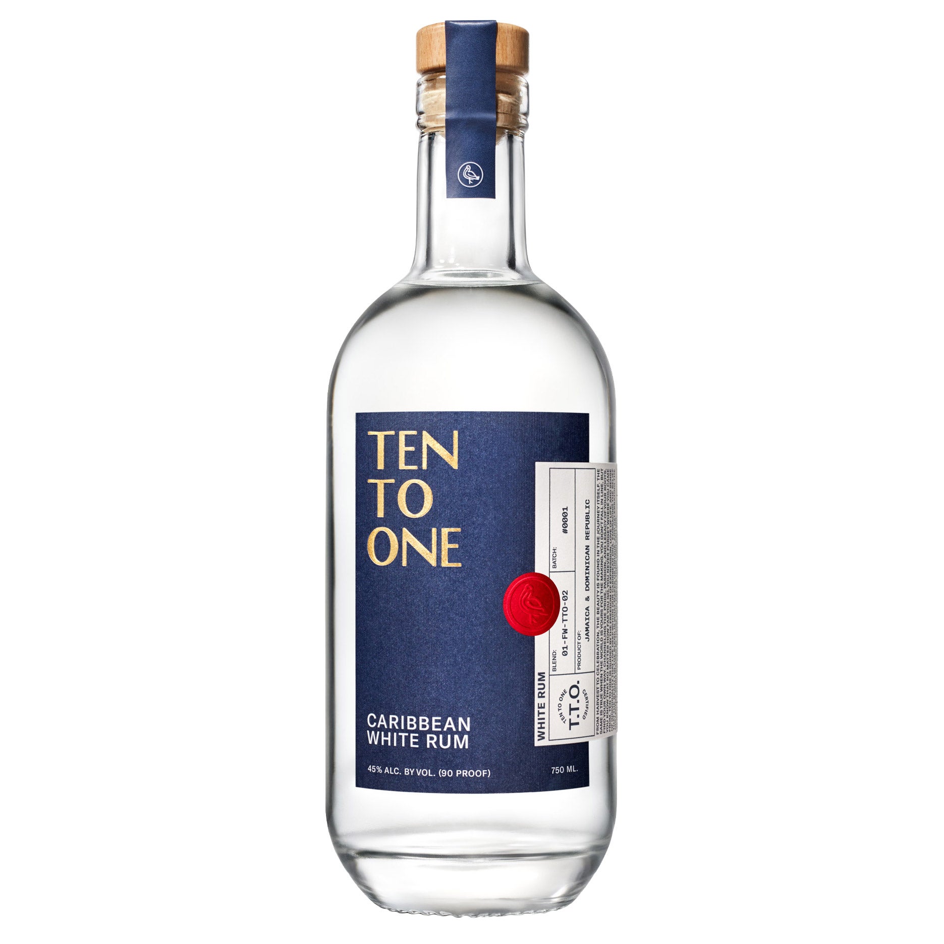 TEN TO ONE WHITE RUM CARIBBEAN 750ML