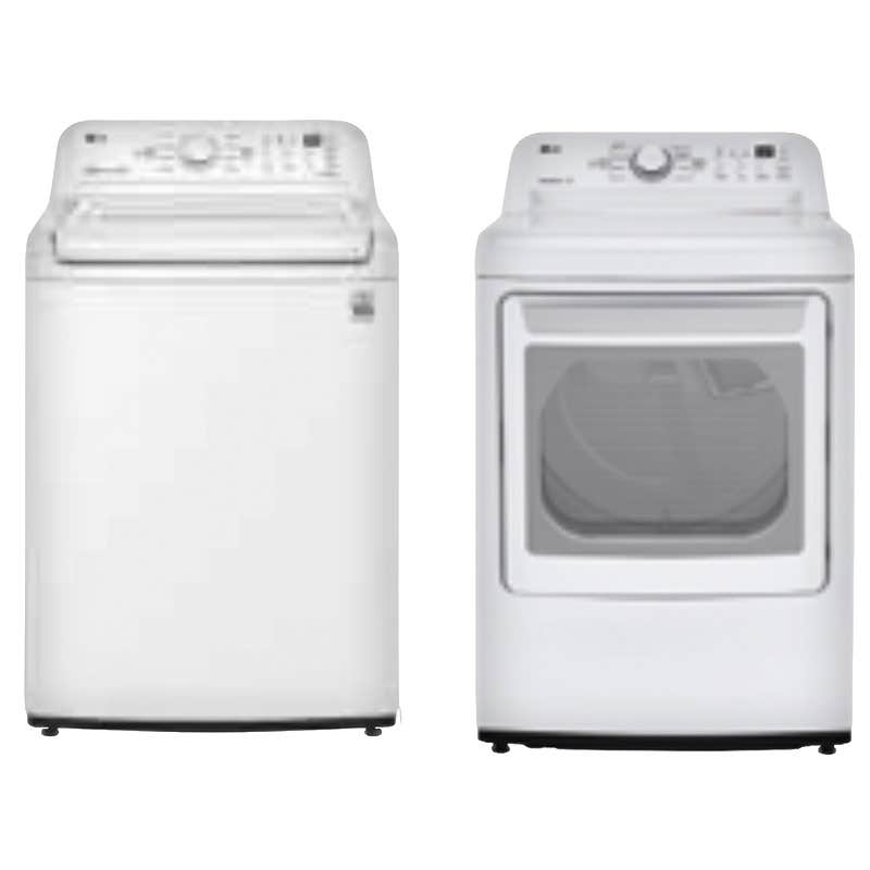 LG 5.2 cu ft. white top load washer or LG 7.3 cu. ft. white electric dryer