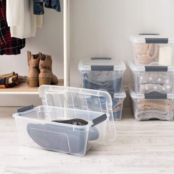 IRIS 12.9 Quart Buckle Up Storage Bin, 6-pack | Costco
